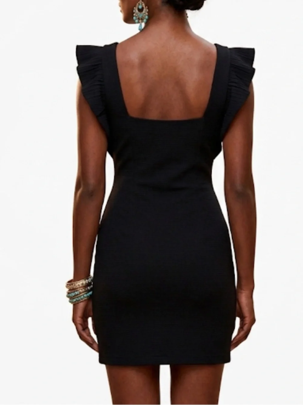 Bailey 44 Chic Black Ruffle-Sleeve Mini‎ Dress
